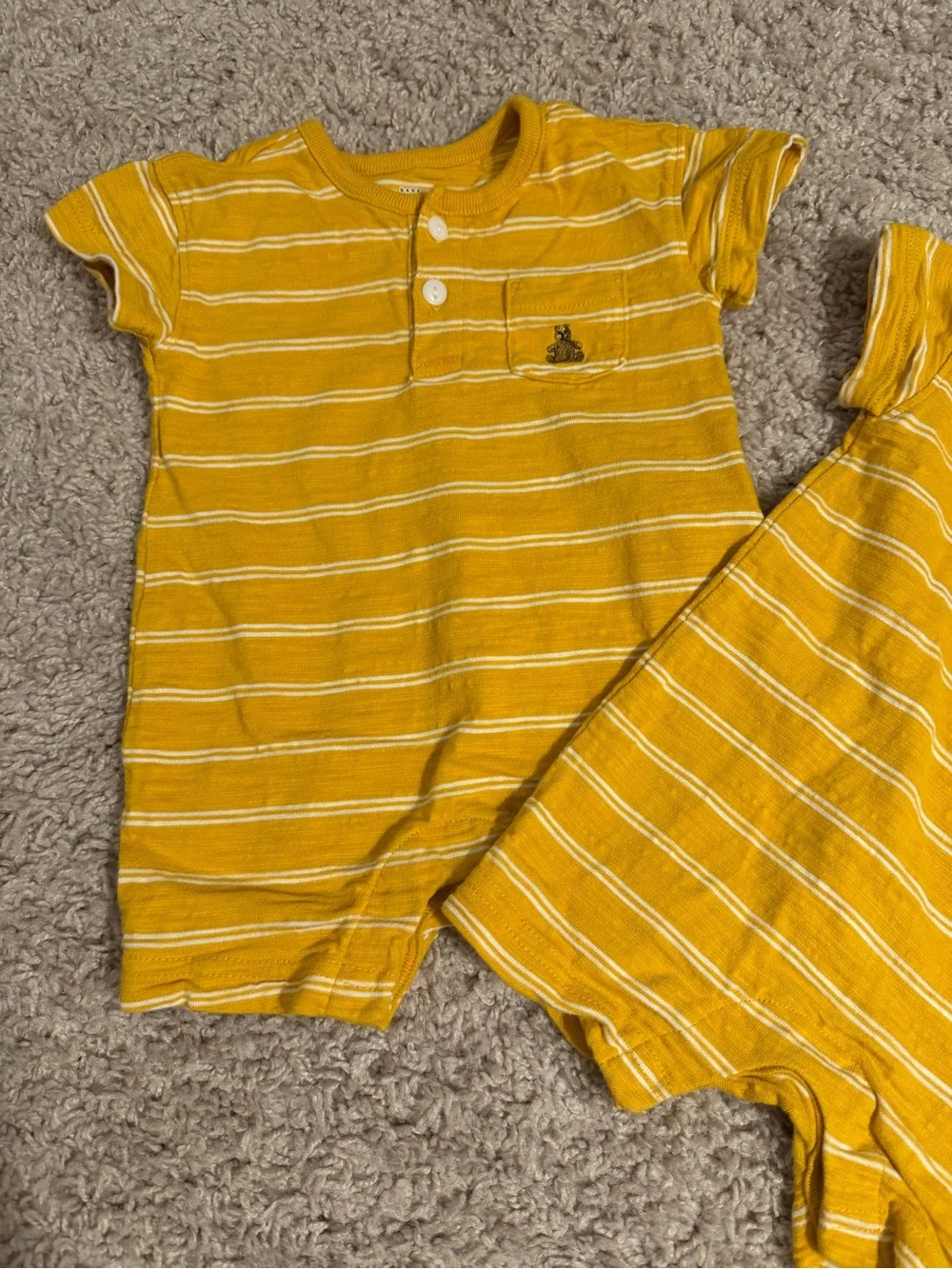 BabyGap Yellow Striped Baby One-Piece Romper-set of two
